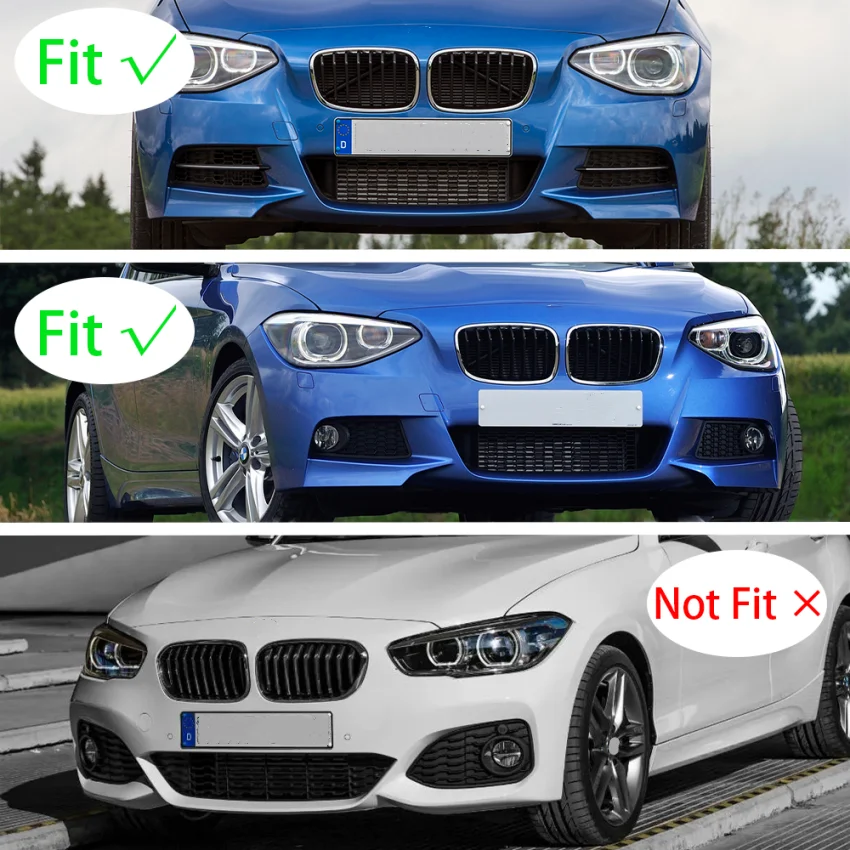 Priekšējā Bufera Sānu Sadalītāja Vāciņu Lūpu Gaisa Ventilācijas Ieplūdes Spoilers Priekš BMW 1 Series F20 F21 M135i Pre-Facelift LCI 2012-2015 M Sport