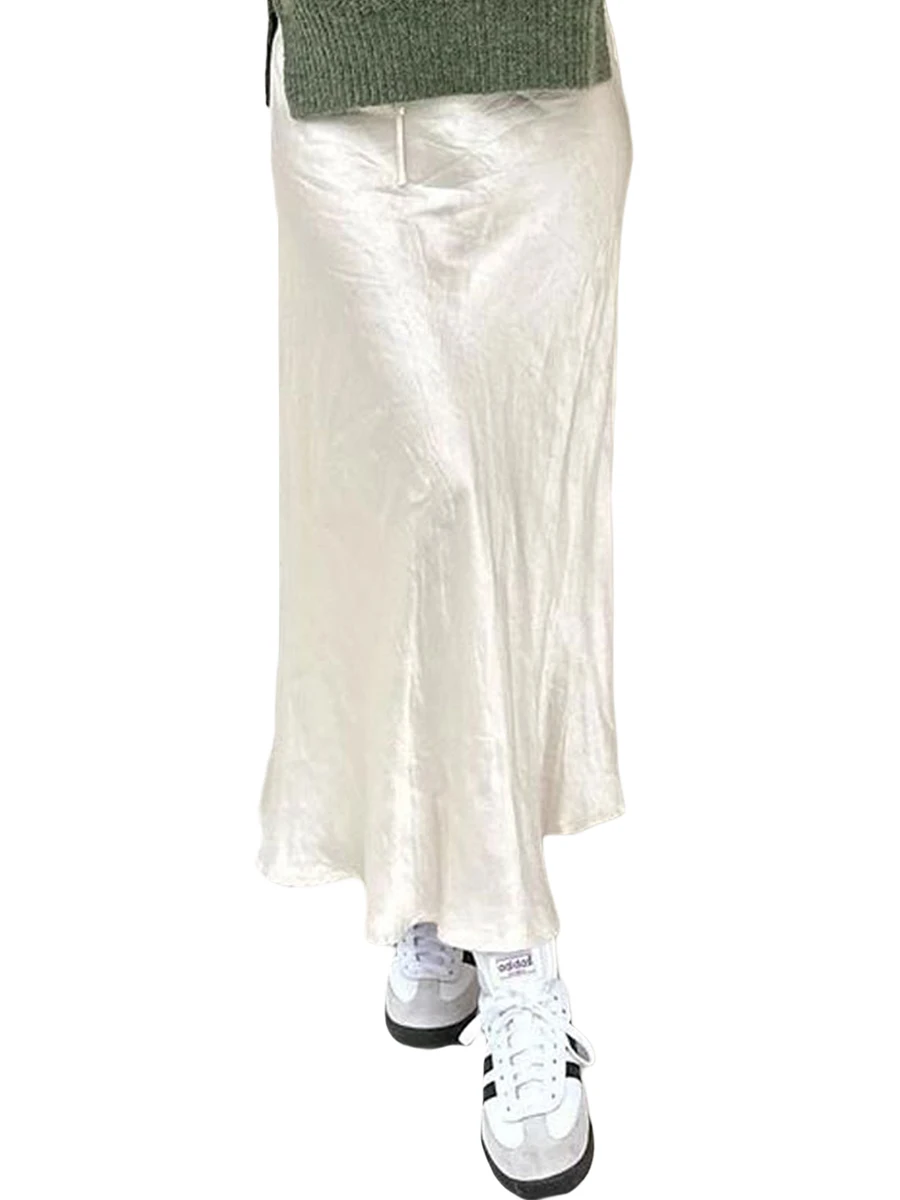 Elegantas Plisētās-Line Midi Svārki ar Regulējamu Aukliņu Josta - Universāls Cietā Krāsu Sieviešu Modes Svarīgi