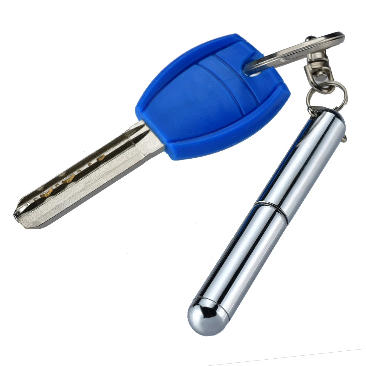 2GAB Portatīvo Atslēgu Gredzens Nerūsējošā Tērauda Teleskopiska Pildspalvu Teleskopisko Lodīšu Pildspalvas Keychain Rīks