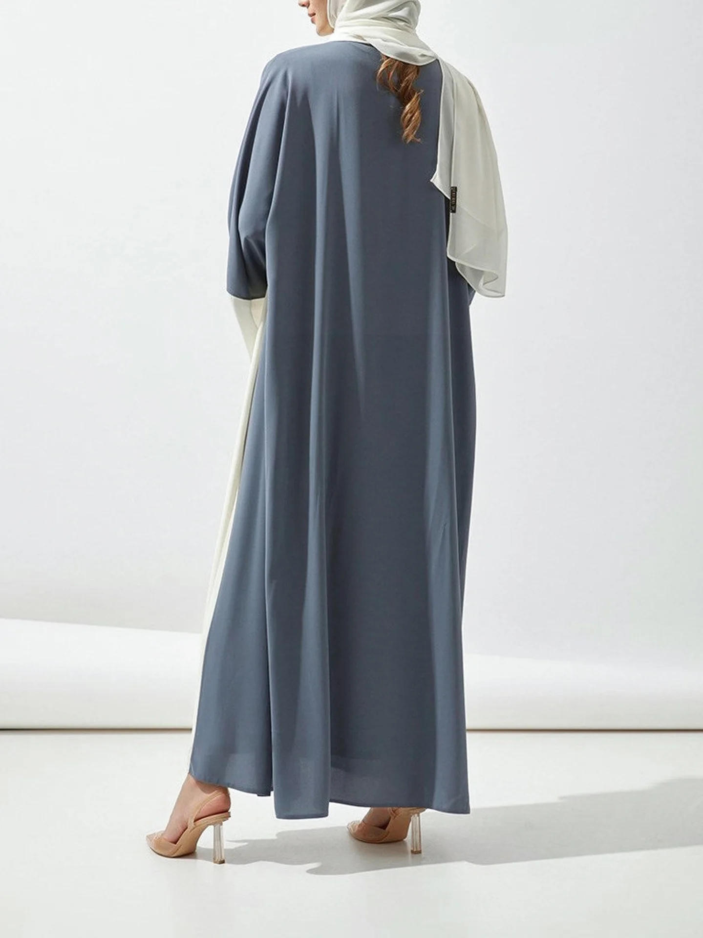 Modes Atvērts Musulmaņu Kleitas Abaya Sievietēm Ar Hajib Elegants Raibs Jaciņa Izlīdzināšanu Piedurknēm Dubaija Turcija Islāma Apģērbi