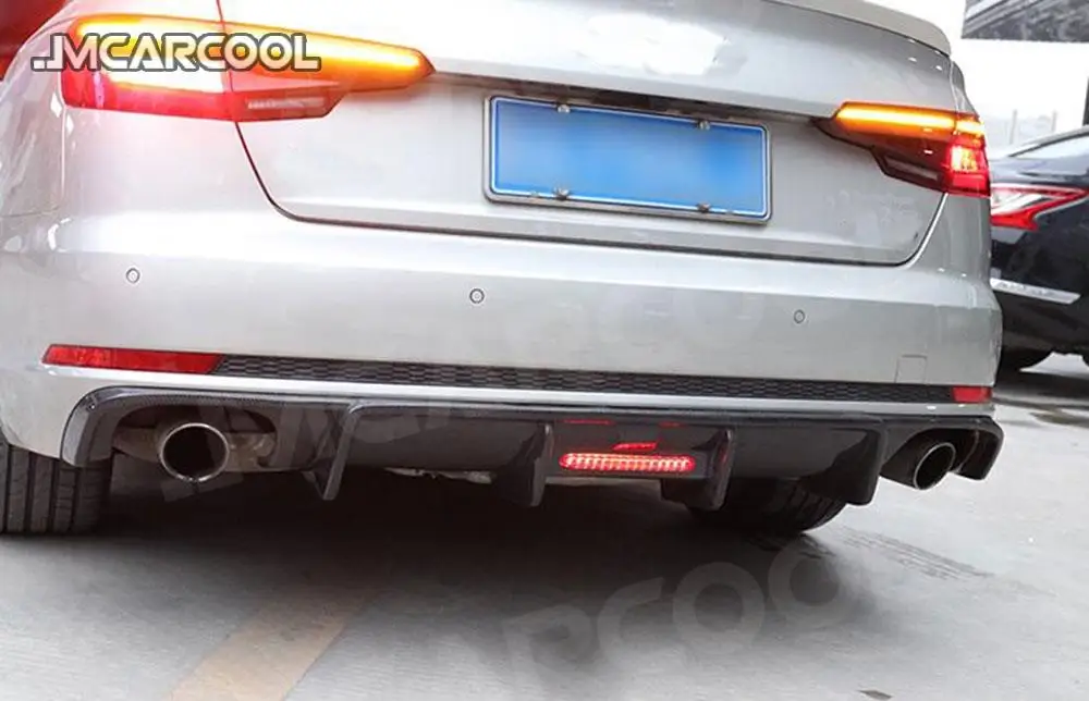 Oglekļa Šķiedras Aizmugurējo Buferi un Lūpu Difuzoru Lukturi Audi A4 S4 B9 Sline 2017-2019 ne Par A4 Standarta OO-OO Hugger Aizsargs Piederumi