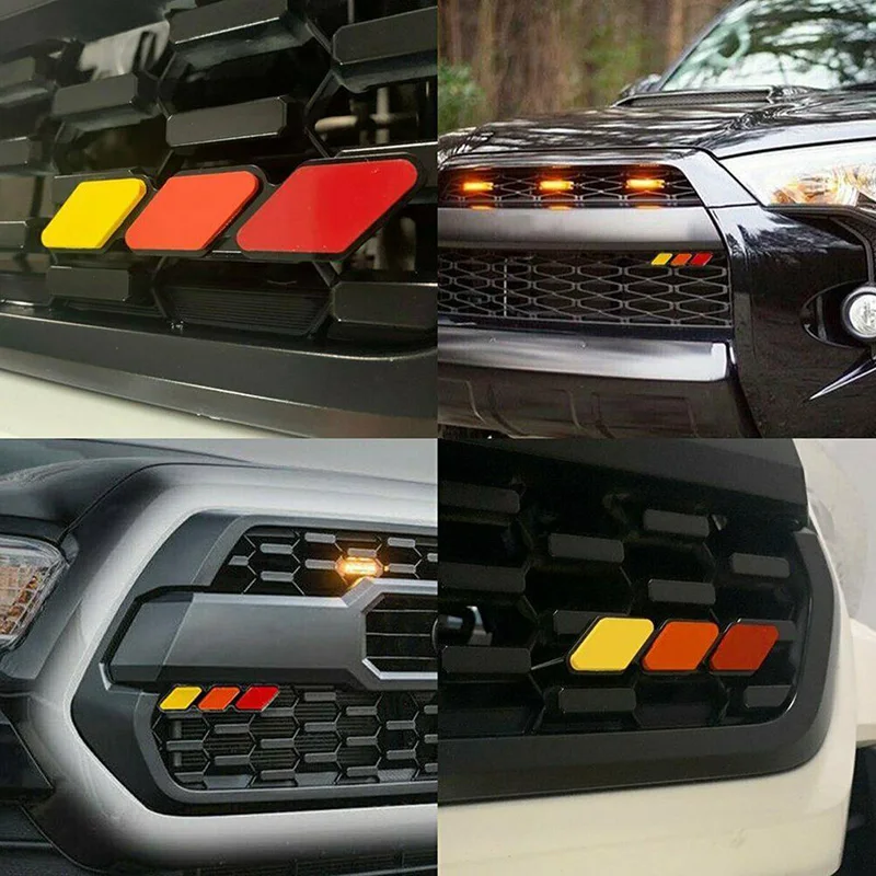 Tri-color 3 Restes Emblēmas, Emblēmu, Lai Par Toyota Tacoma 4Runner Tundra Highlande Modificētu Dekoratīvās Lentes Gaisa Ieplūdes Režģi