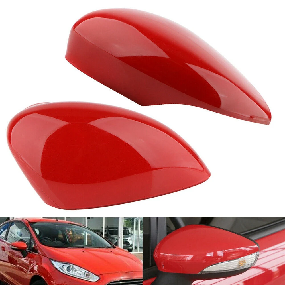 Labo Spārnu Durvis Atpakaļskata Spogulī, Vāka Sānu Spoguļi Cokols Korpusa Ford Fiesta MK7 2008-2017 Sarkana