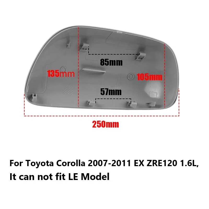 Atpakaļskata Spoguļa Vāks Vāciņš Toyota Corolla 2007. - 2013. Gadam Kreiso Vadītāja Pusē, Labajā Pusē 87945-02910 87915-02910 Pelēkā Apdrukājamā