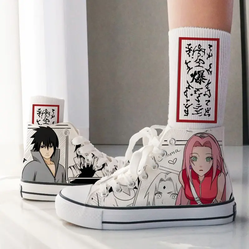 Jauno Naruto anime audekla kurpes mazajiem pūļa vīriešiem un sievietēm, pāriem, ar to pašu sporta apavi gaismas, elpojošs nodilumizturīga