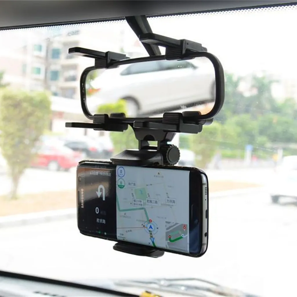 Auto Auto Universālā 360 Pagriezt Auto Atpakaļskata Spogulī, Mount Statīva Turētājs Šūpulis Mobilo Tālruni, GPS Auto Atpakaļskata Spoguļa Turētājs