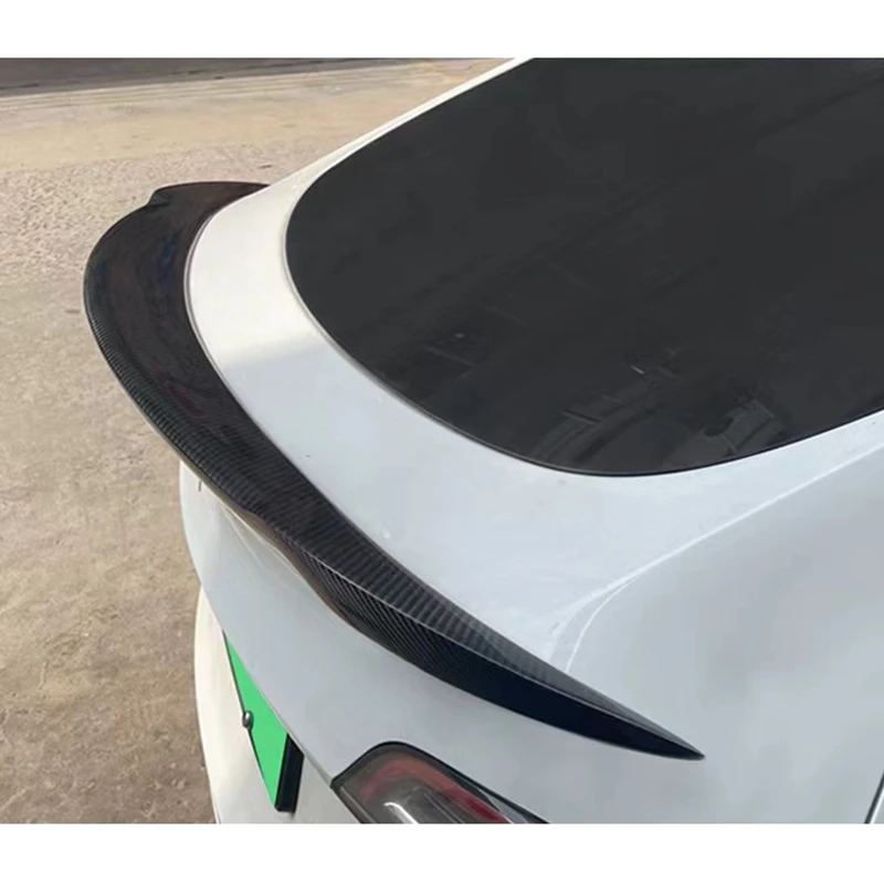 Par Tesla Model Y Oglekļa Šķiedras Aizmugurējais Spoileris Bagāžnieka Ārējie MZ Stila 2017-2022 FRP Kalts Oglekļa