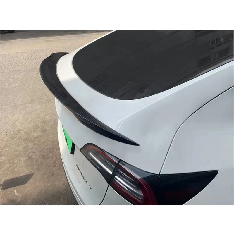 Par Tesla Model Y Oglekļa Šķiedras Aizmugurējais Spoileris Bagāžnieka Ārējie MZ Stila 2017-2022 FRP Kalts Oglekļa