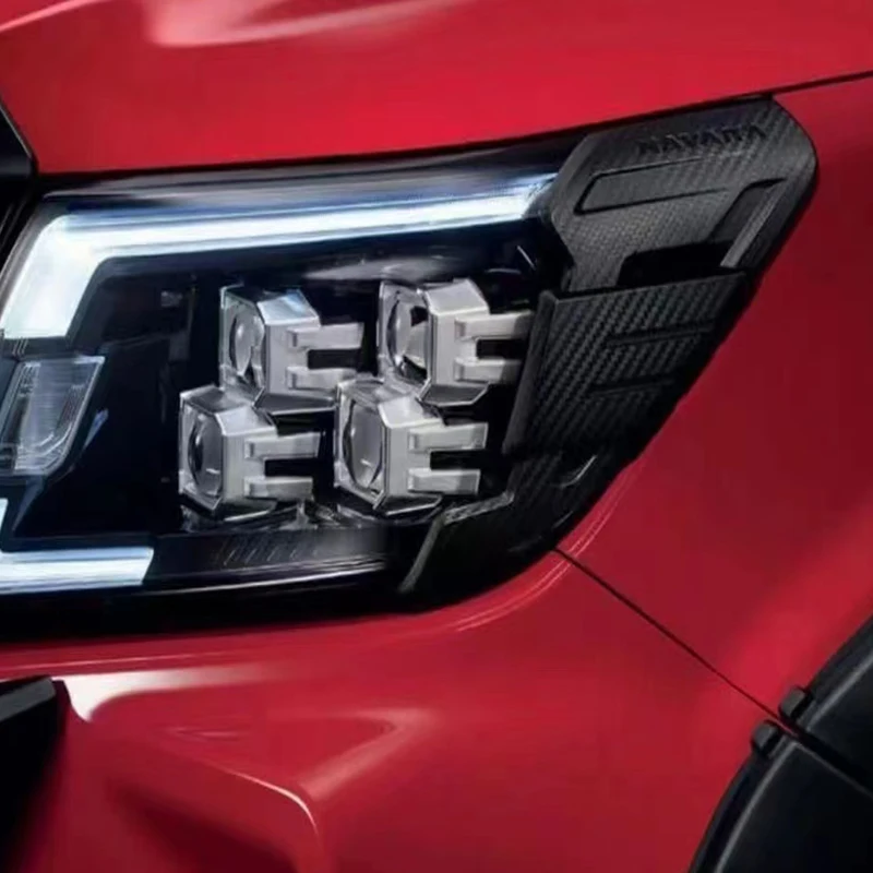 Oglekļa Šķiedras Krāsu Lukturu Vāks ABS Dekoratīvu Aizsardzību Galvas Gaismas Luktura Vāciņš der Priekš Nissan Navara Np300 2020-2022