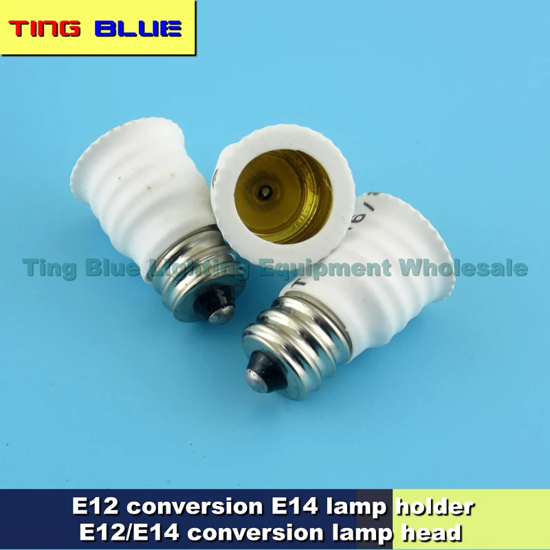 (30pcs) E12, lai E14 E12 Lampas Pārveidotājs E12 LED Spuldzes Pārveidotājs 12-250V 3A