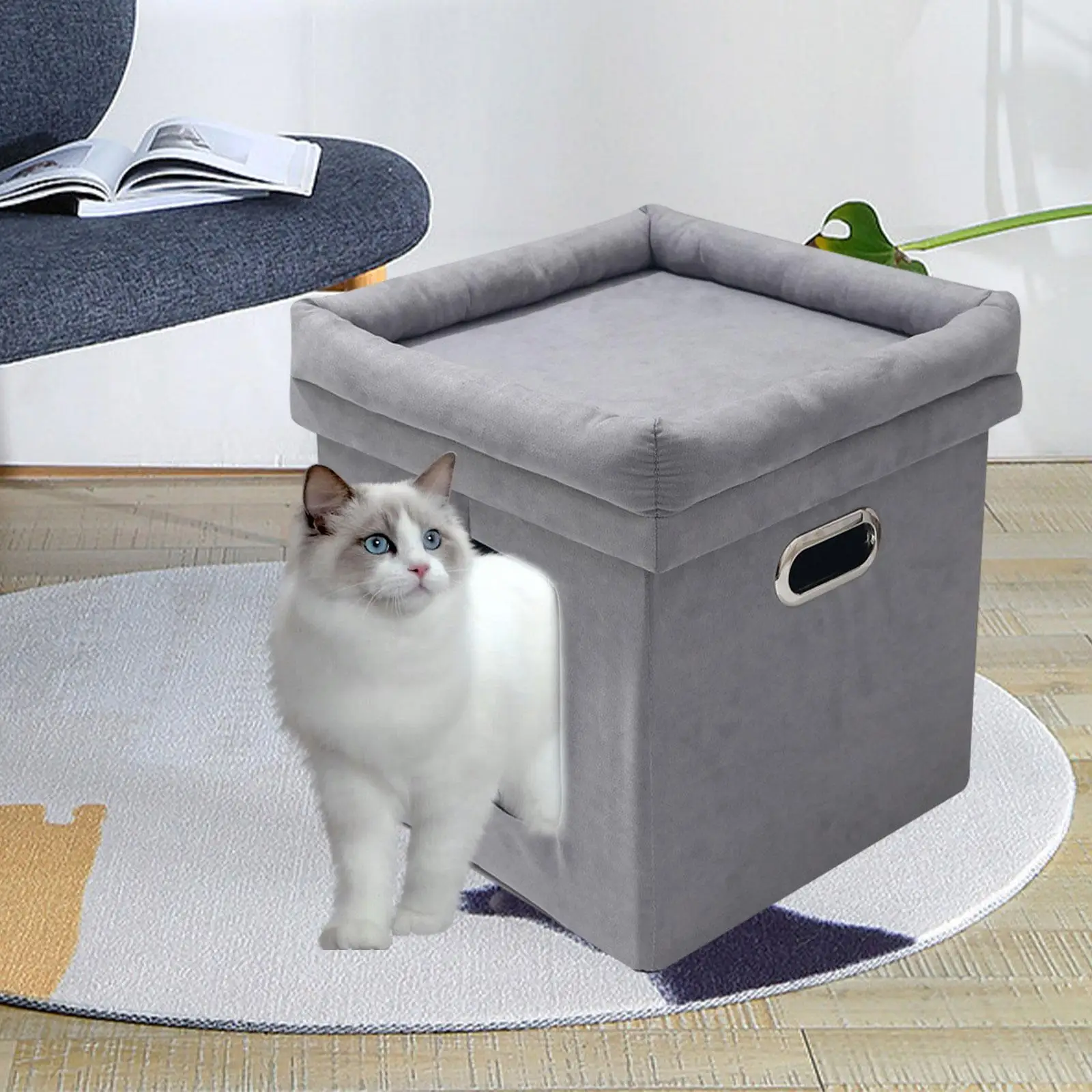 Kitija Ligzdu Pet Cat House Slēpjas Maiga Miega Spēlē Kaķi Condo Hideaway Iekšējo Polsterējumu Kaķi Condo Catscave Gulta Kaķiem