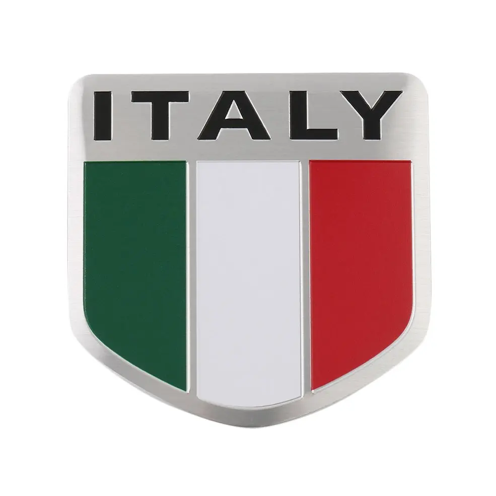 3D Alumīnija Itālija Karti Valsts Karoga Auto Uzlīme Optiskā Par Fiat Iveco Lamborghini Alfa Romeo DeTomaso Zagato Maserati