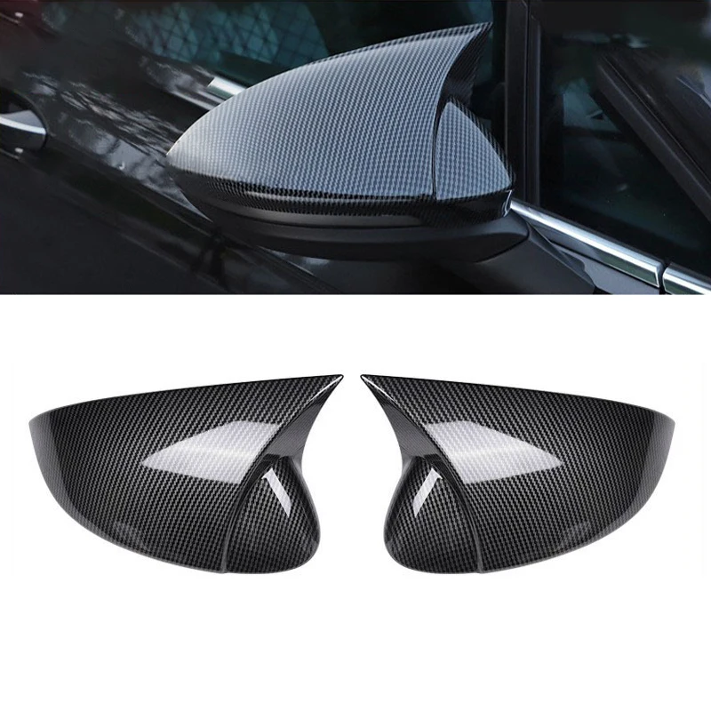 2gab Spoguļa Vāciņš Automašīnas Atpakaļskata Spoguļa Vāks VW Golf MK6 GTI 2009. - 2013. gadam Spīdīga Melna Oglekļa Šķiedras