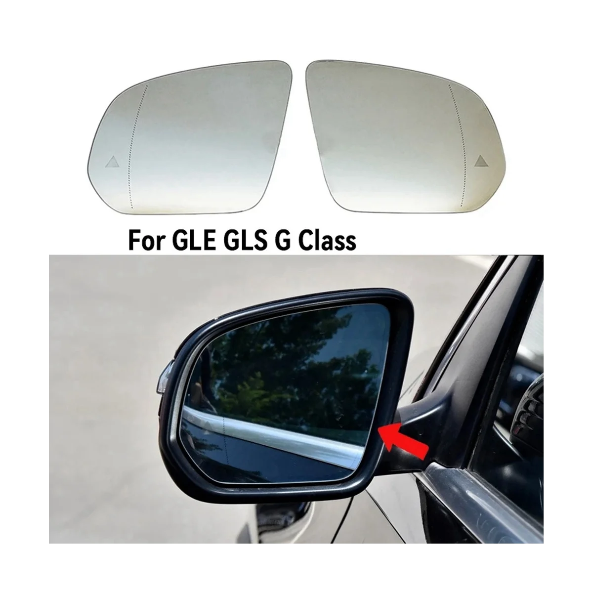 Auto Sēdekļu Auto Blind Spot Atpakaļskata Spogulis, Stikla Mercedes-Benz GLE W167 GLS 2020. GADAM - G-Klases W464 2019 - Tiesības