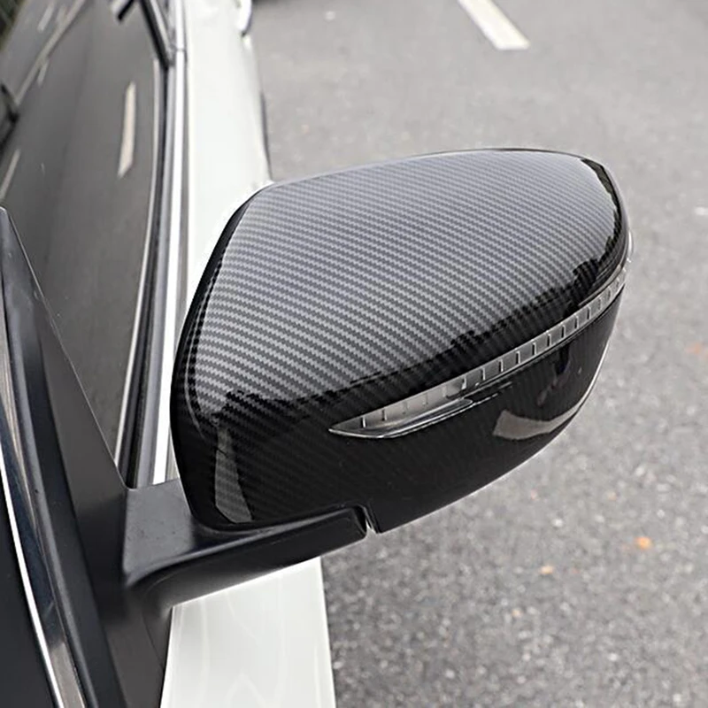 Auto ABS Oglekļa Šķiedras Atpakaļskata Spoguļa Vāciņš Melns, Dekoratīvās Uzlīmes Priekš Nissan X-Trail 2014-2019