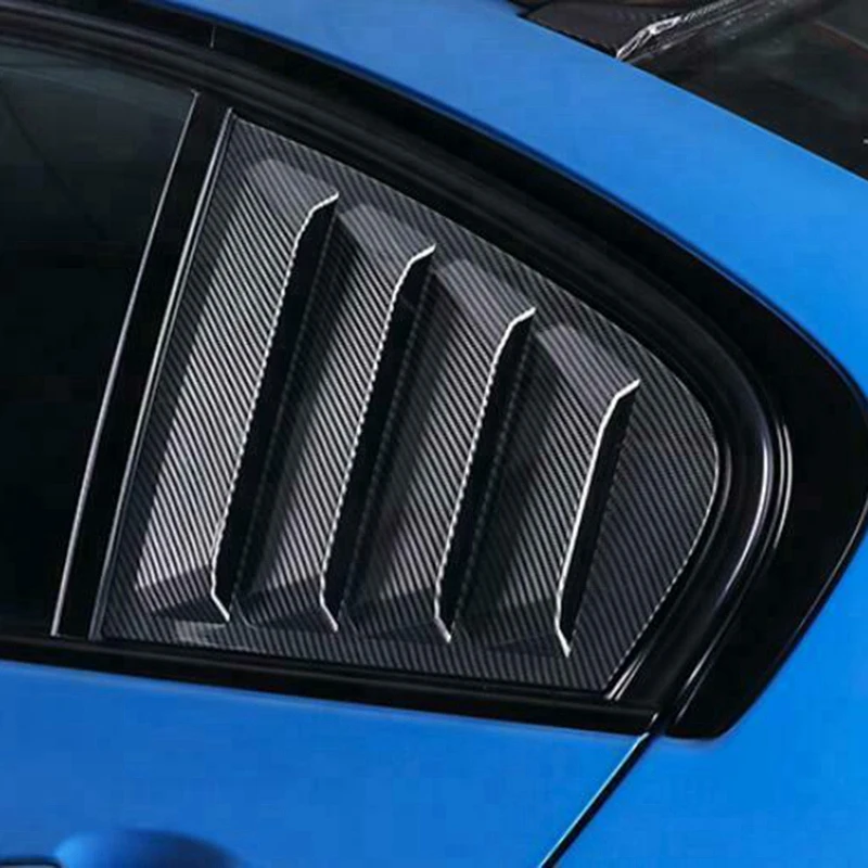 2 X Oglekļa Šķiedras Stils Aizmugurējo Sānu Logu Louvers Scoop Vāka Ventilācijas For-BMW F30 3 Series 2012-2017