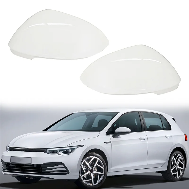 1Pair Auto Baltā Atpakaļskata Sānu Stikls, Spogulis, Pārsegs Apdari Atpakaļskata Spoguļi Aptver Apvalku-VW Golf 8 MK8 2021 2022