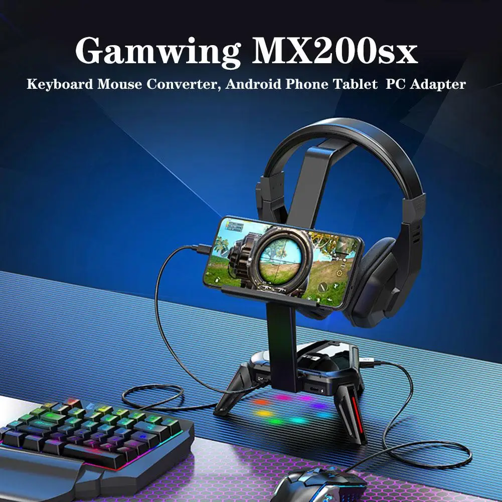RGB Apkārtējās Gaismas RBG Gamwing MX2000 Mobilo Bluetooth Spēļu Kontrolleri Tastatūras, Peles Converter Burvju Scorpion Konvertētājs