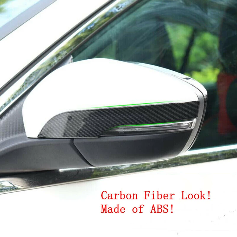 2 Gab Black/Silver Automašīnas Atpakaļskata Spogulī Zemāku Streamer Sloksne, Melns Vāks ABS Oglekļa Šķiedras Izskatās Apdarei Ford Focus 2019 2020