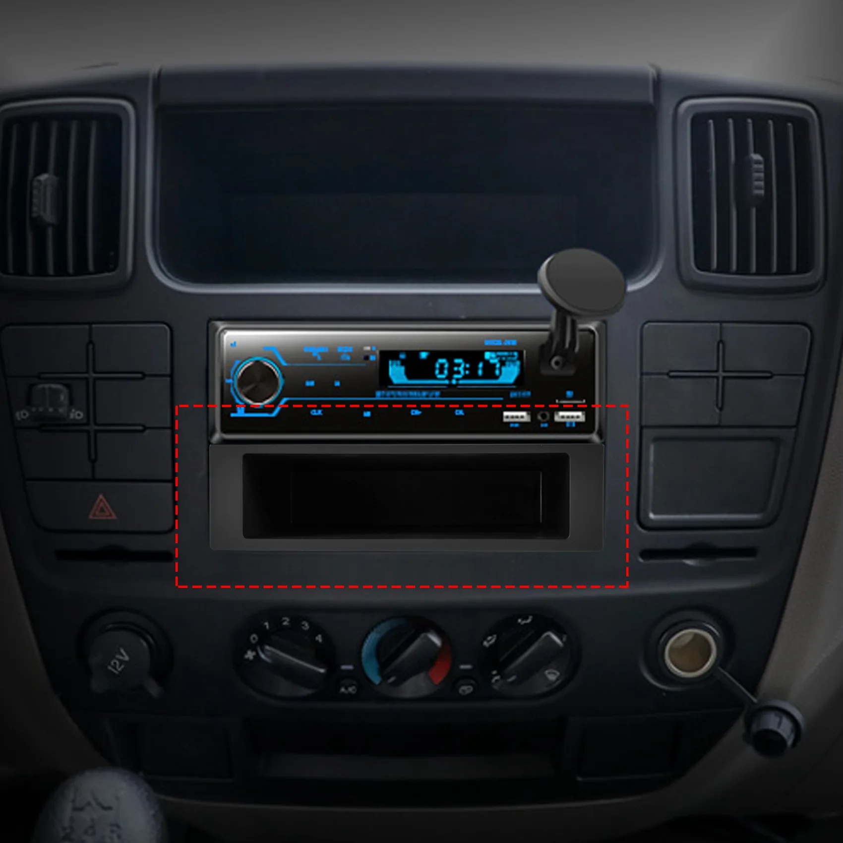 Universāls Auto Dubultā 1 Din Dash Kausa Turētāju Uzglabāšanas Kaste Plastmasas Stereo Radio