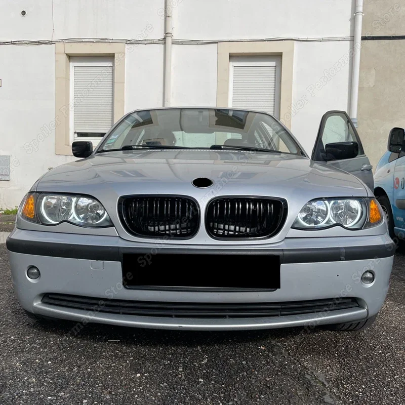 BMW 3 Sērija E46 2002 2003 2004 2005 Pāris Auto Priekšā Nieres Grili Gloss Black Double Līstīšu Kapuci Grils Sacīkšu Restes Auto Apdare