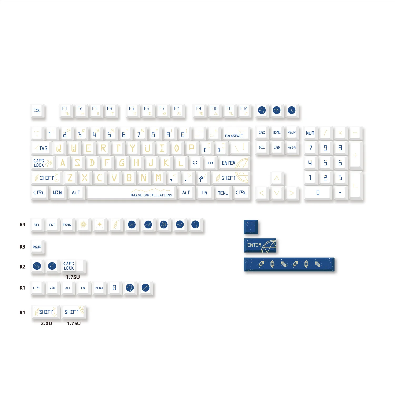 132 taustiņu Ķiršu zvaigznājā keycaps ir saderīgi ar mehāniskās klaviatūras izgatavots PBT materiāla termiskās sublimācijas keycaps